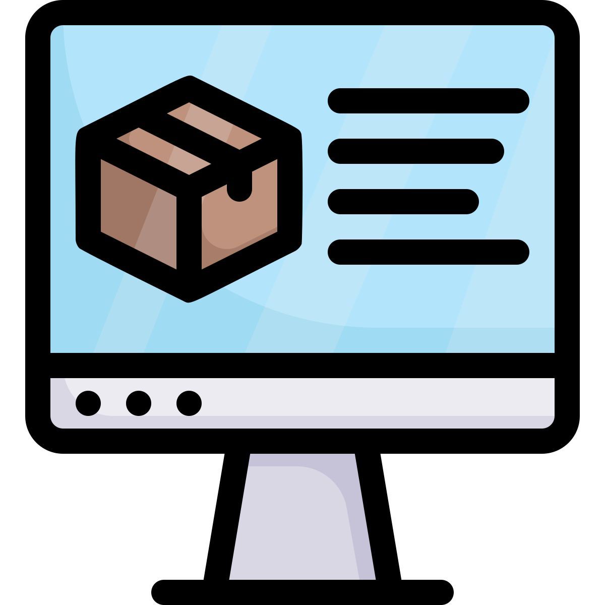 computador com entrega em caixa icon