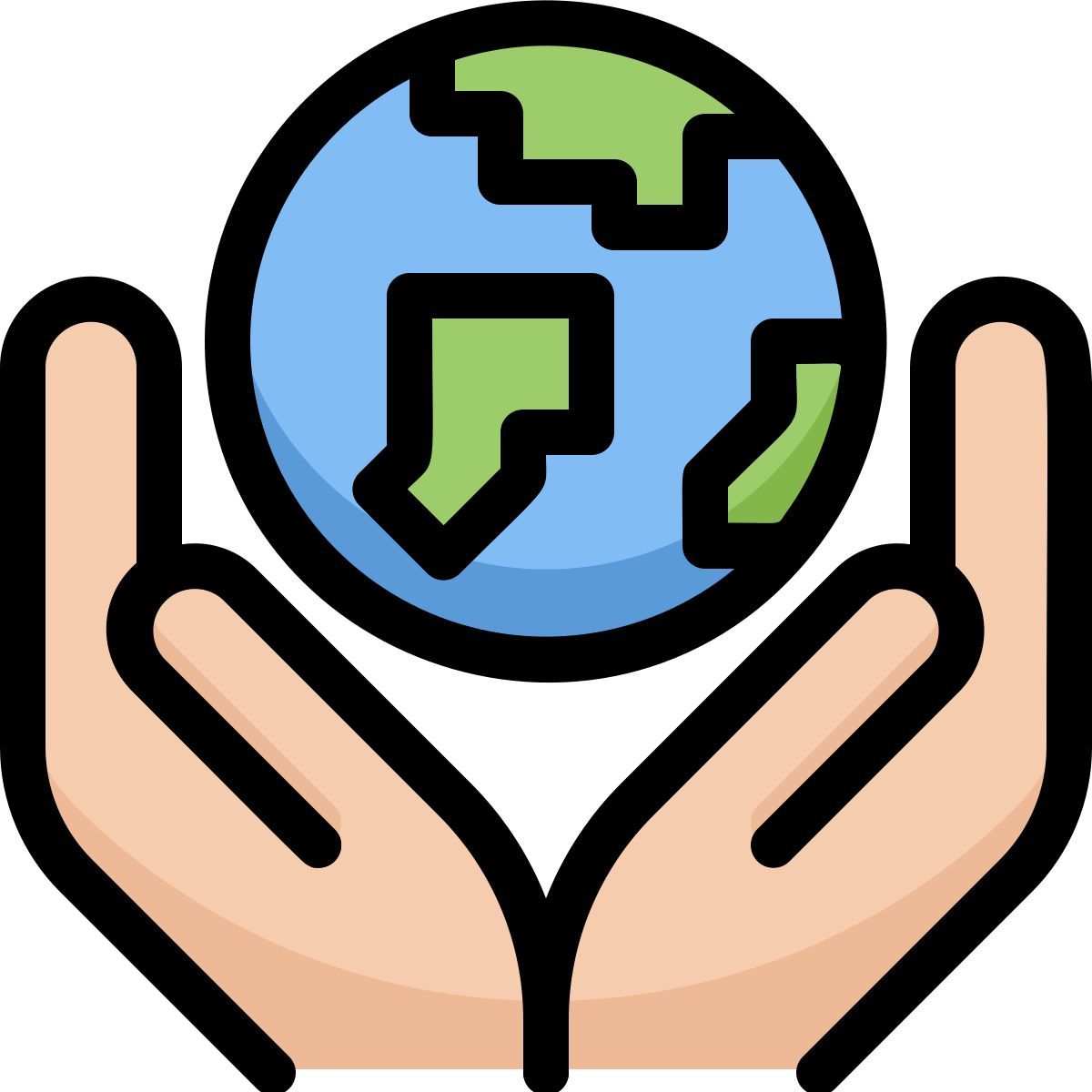 earth on hands icon