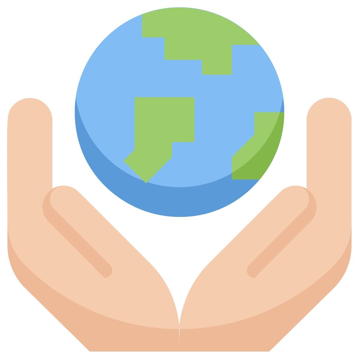 earth on hands icon
