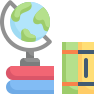 external book-and-globe-online-learning-flat-obvious-flat-kerismaker icon