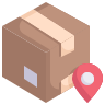 external box-with-pin-location-logistics-and-delivery-flat-obvious-flat-kerismaker icon