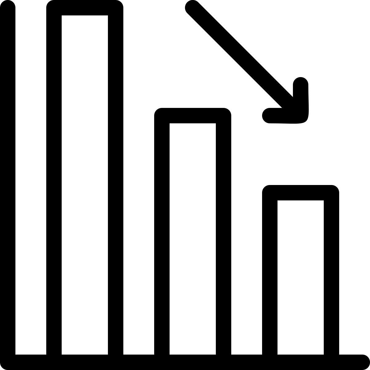 chart statistic decreased icon