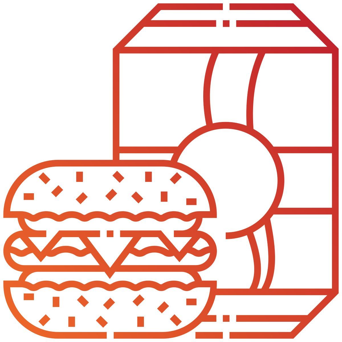 hambúrguer e refrigerante icon
