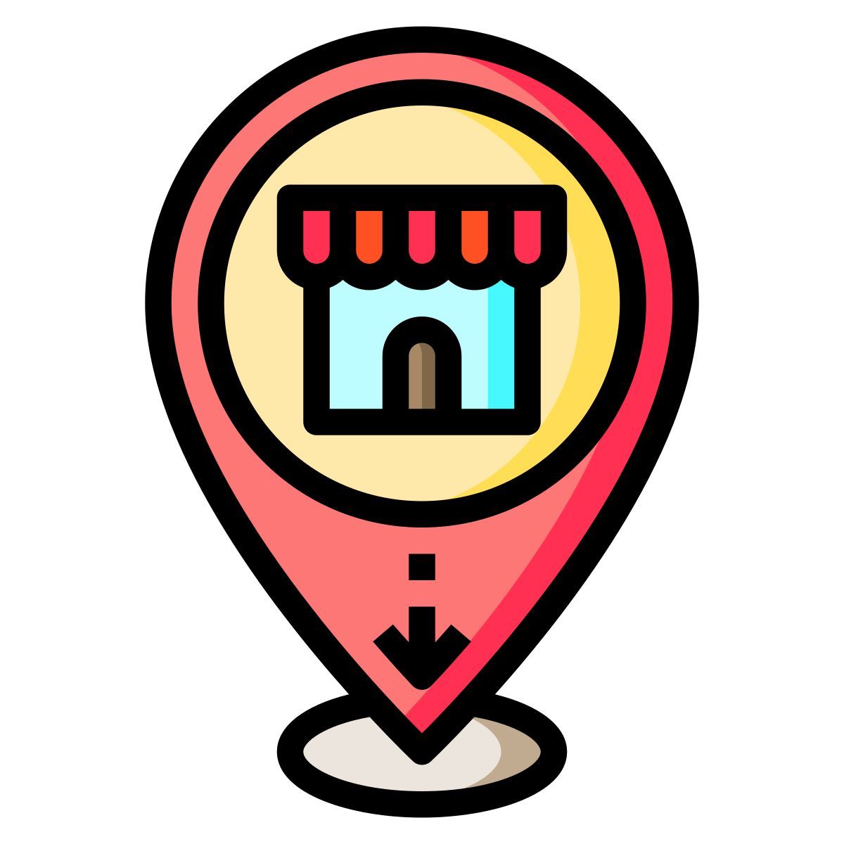 emplacement du magasin icon