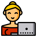 external Businesswoman-user-with-laptop-color-line-others-cattaleeya-thongsriphong-2 icon