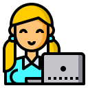 external Girl-user-with-laptop-color-line-others-cattaleeya-thongsriphong-4 icon