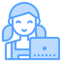 external Woman-user-with-laptop-blue-others-cattaleeya-thongsriphong-4 icon