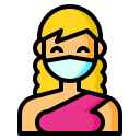 external avatar-female-avatar-with-medical-mask-color-line-others-cattaleeya-thongsriphong icon