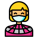 external girl-female-avatar-with-medical-mask-color-line-others-cattaleeya-thongsriphong-2 icon