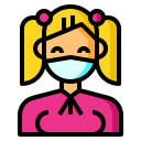 external girl-female-avatar-with-medical-mask-color-line-others-cattaleeya-thongsriphong-4 icon