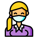 external girl-female-avatar-with-medical-mask-color-line-others-cattaleeya-thongsriphong-5 icon