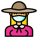 external girl-female-avatar-with-medical-mask-color-line-others-cattaleeya-thongsriphong icon