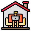 external house-work-from-home-color-line-others-cattaleeya-thongsriphong icon