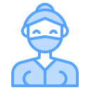 external medical-female-avatar-with-medical-mask-blue-others-cattaleeya-thongsriphong icon