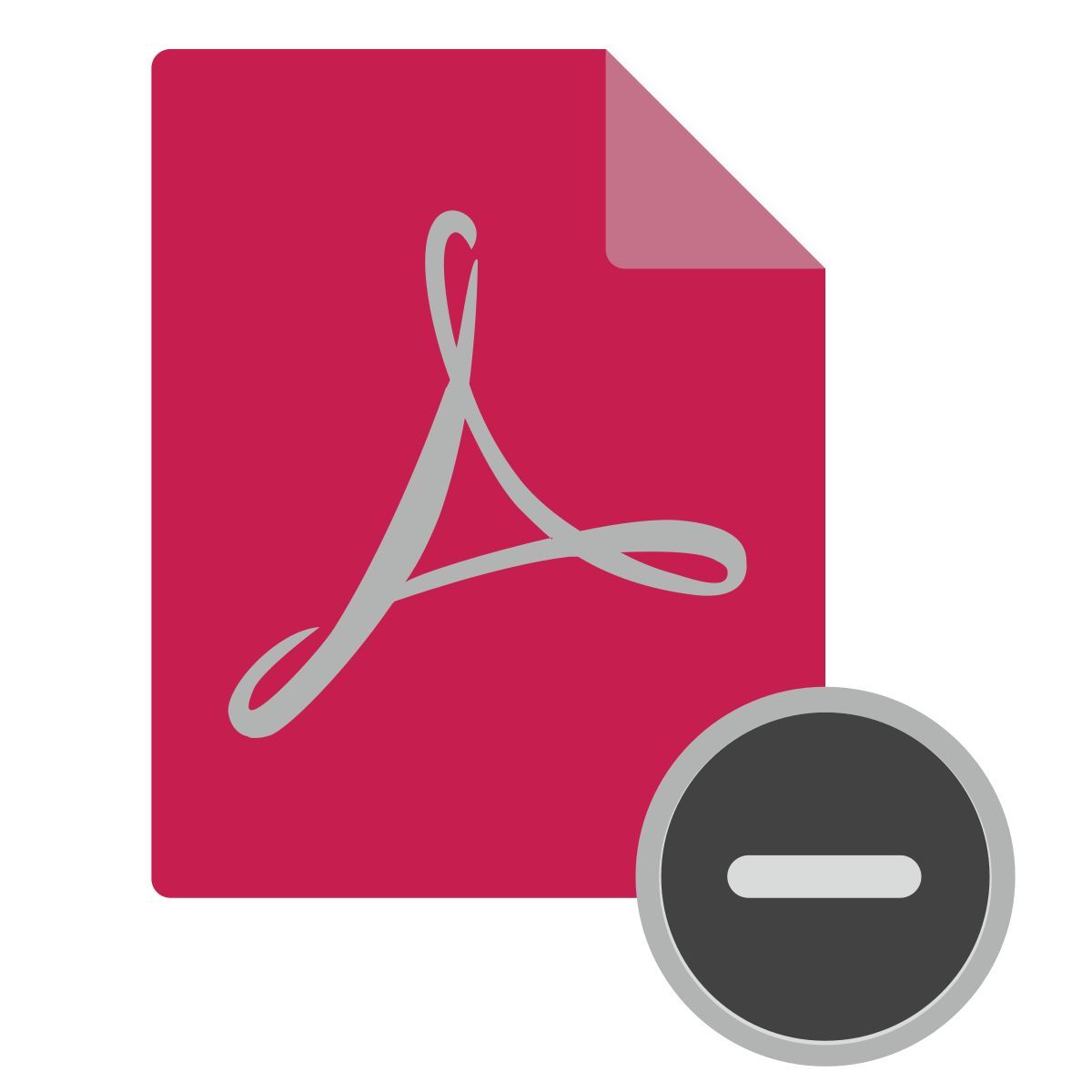 delete pdf file icon