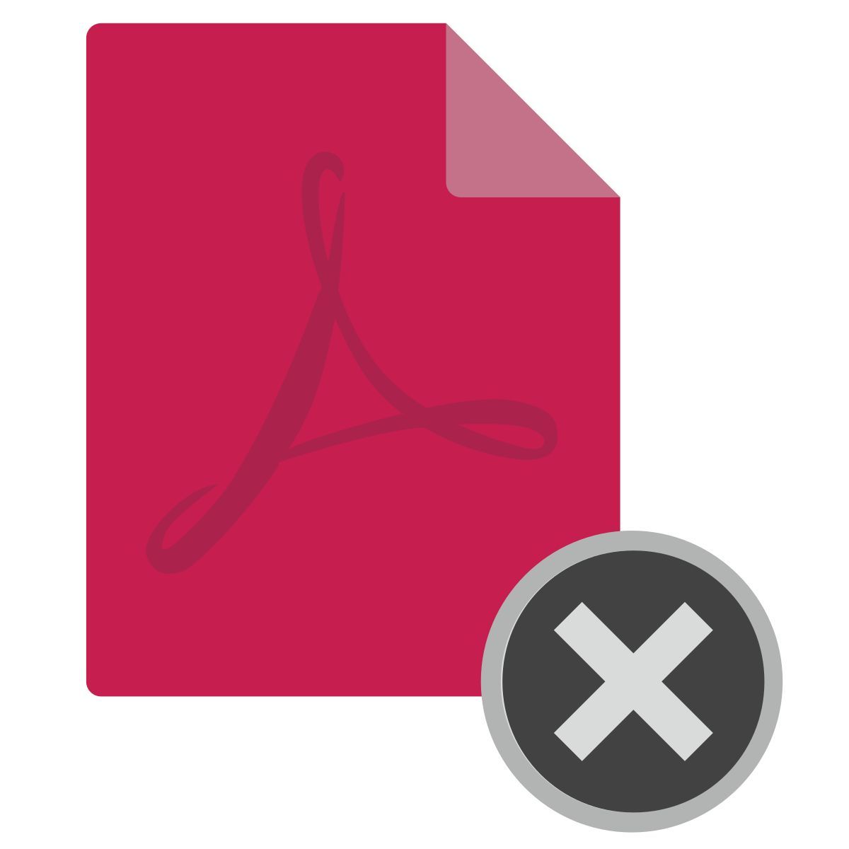delete pdf file icon