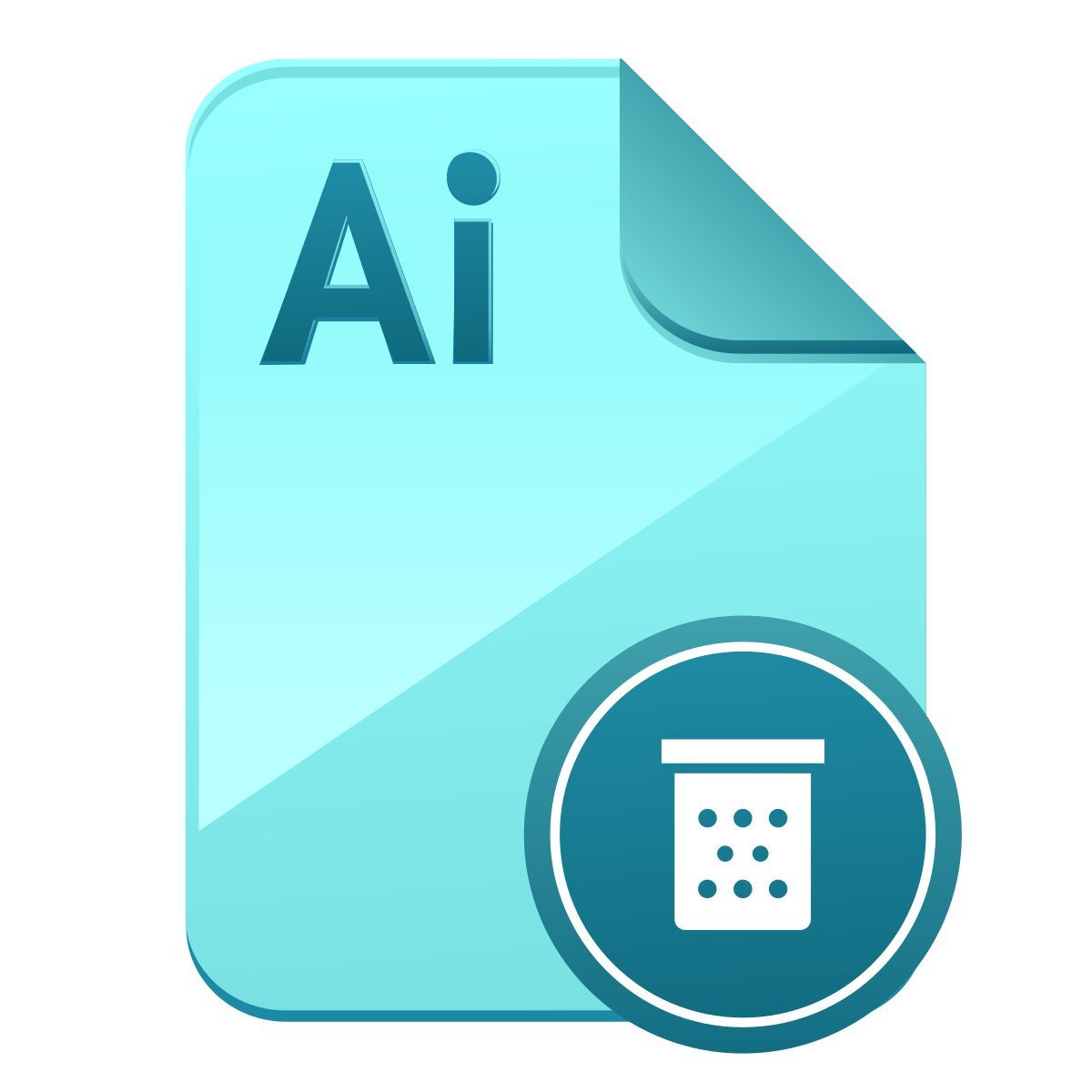 put ai file in trash bin icon