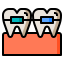 external braces-odontologist-color-line-others-phat-plus-2 icon
