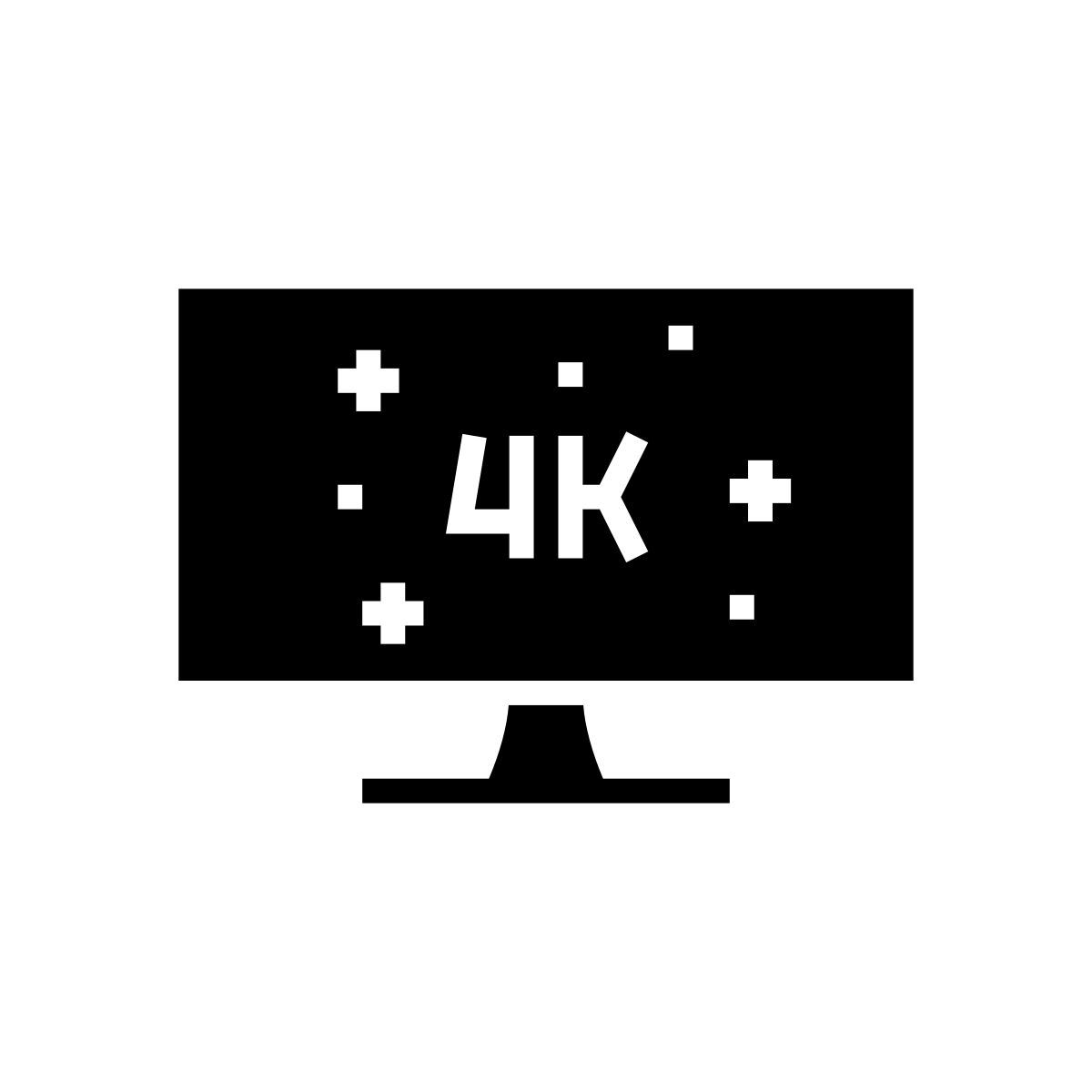 pantalla con resolución 4k icon