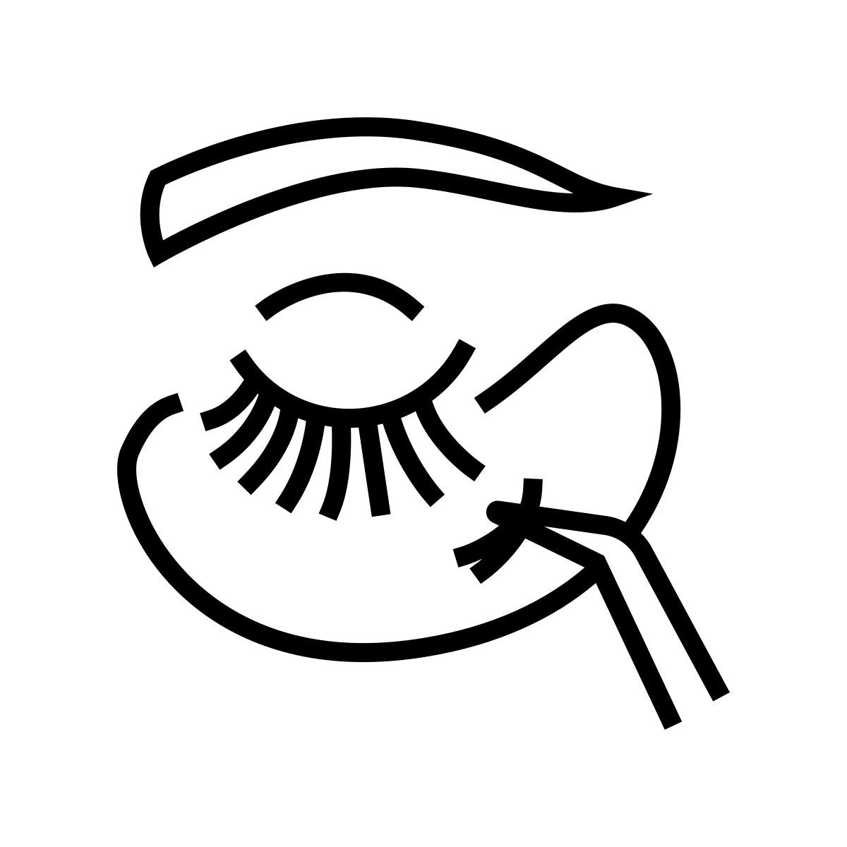 applying eyelashes icon