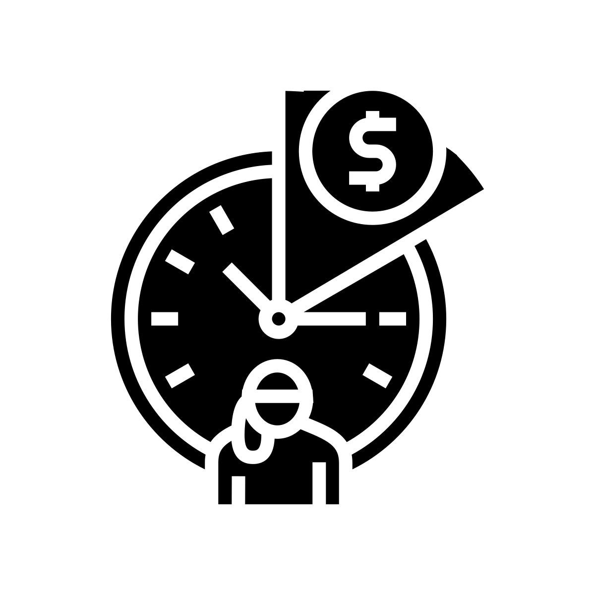 babysitting hourly rate icon