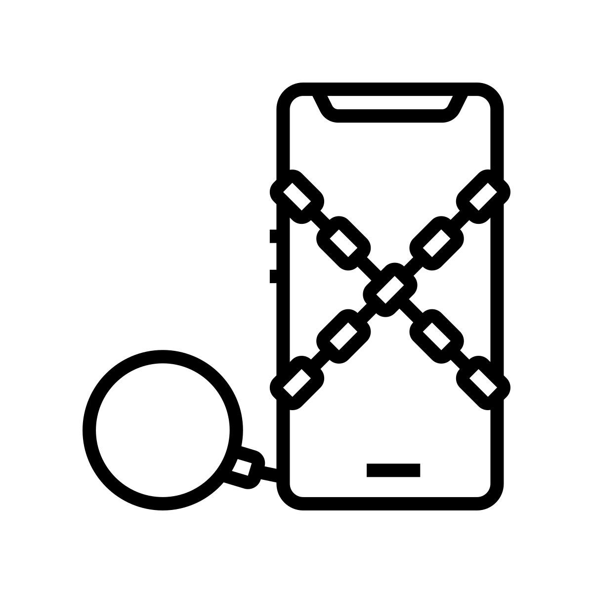 Teléfono inteligente encadenado icon