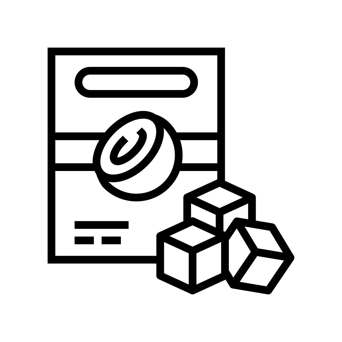 charcoal cubes icon