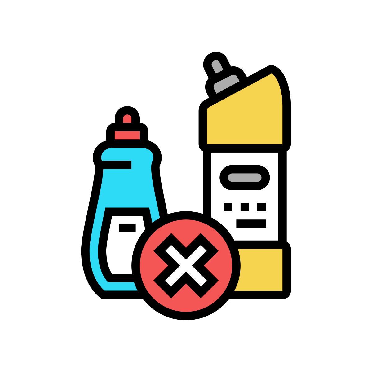 no chemical liquids icon