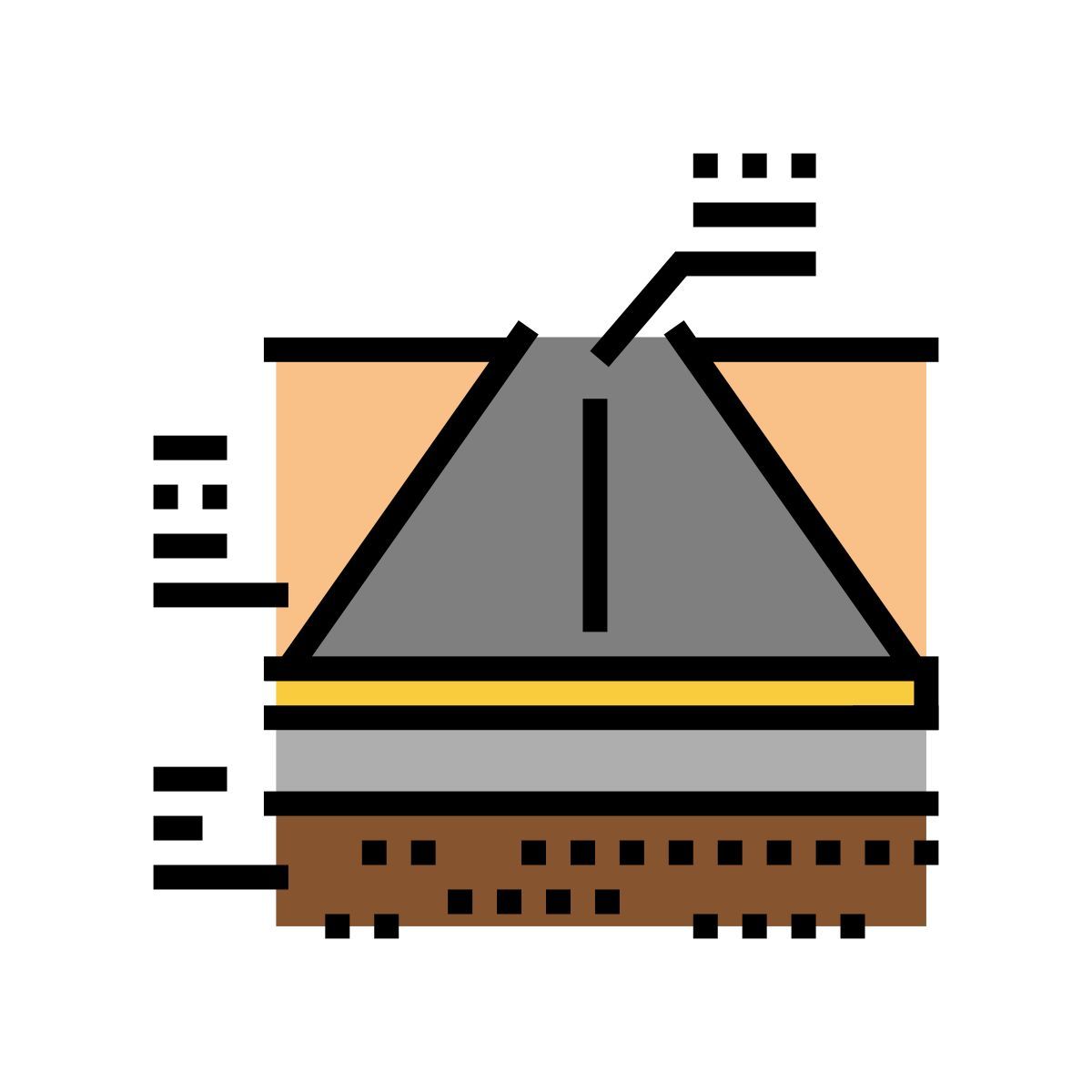capas de carreteras construidas icon