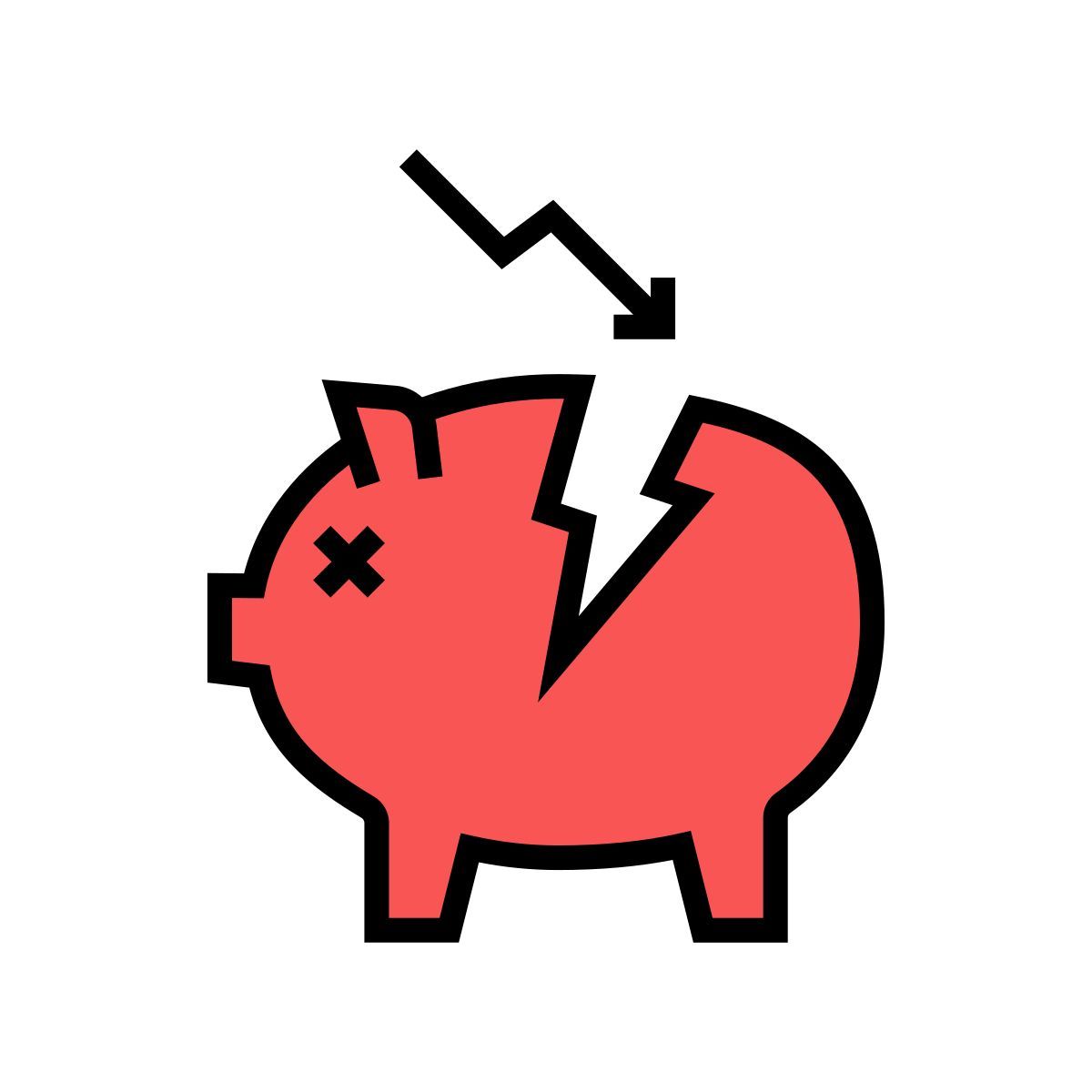 damaged money box icon