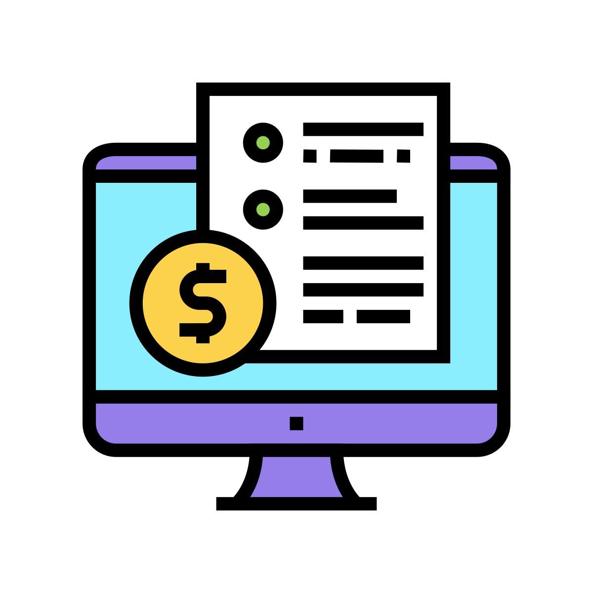 electronic financial agreement icon