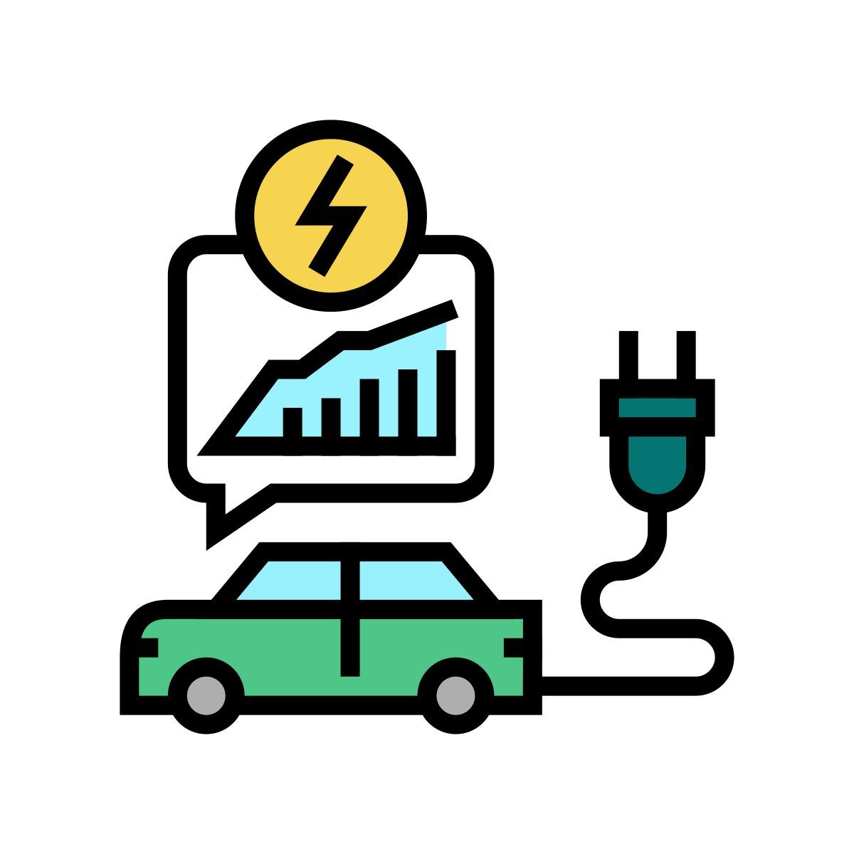 transporte con ahorro de energía icon