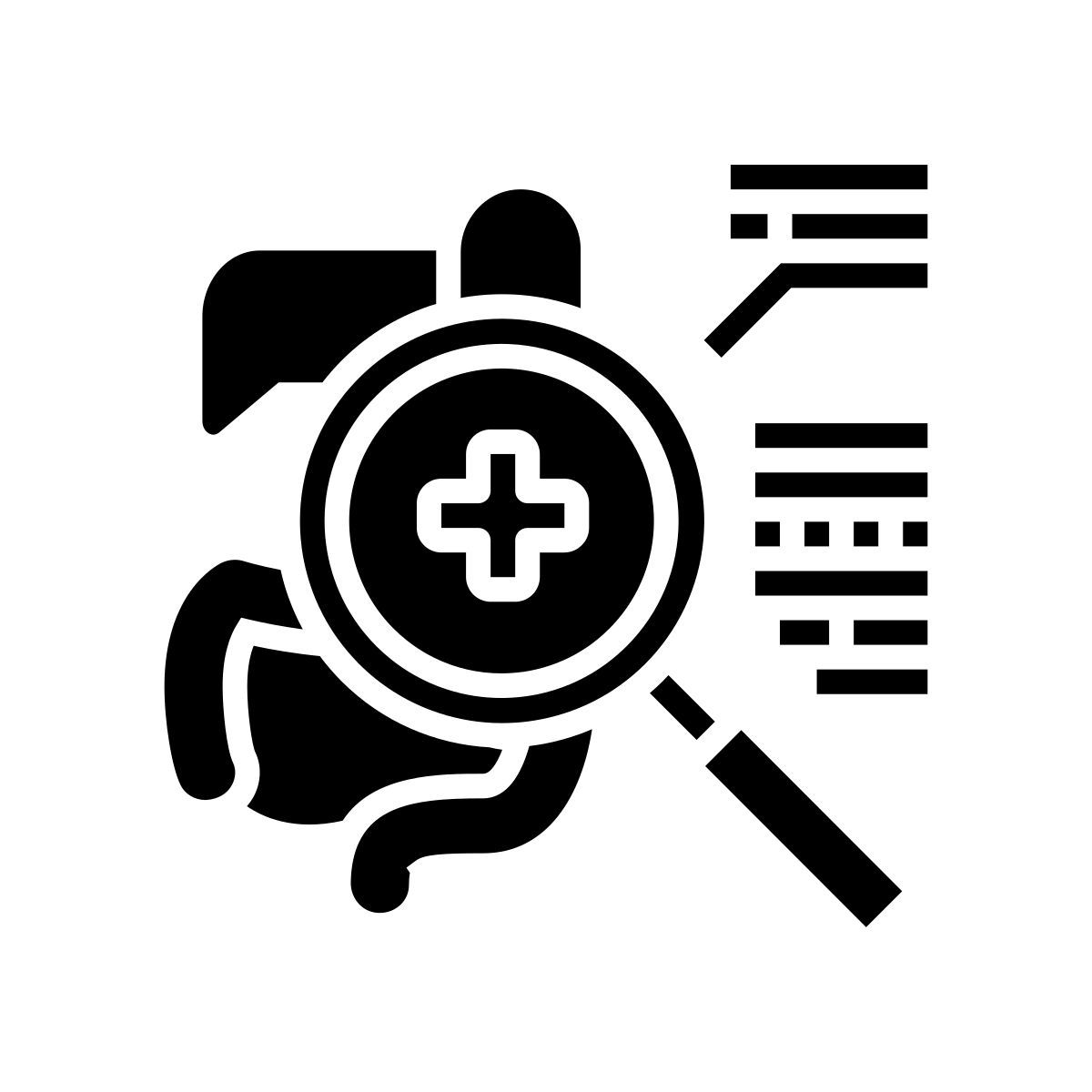verdauungssystem untersuchen icon
