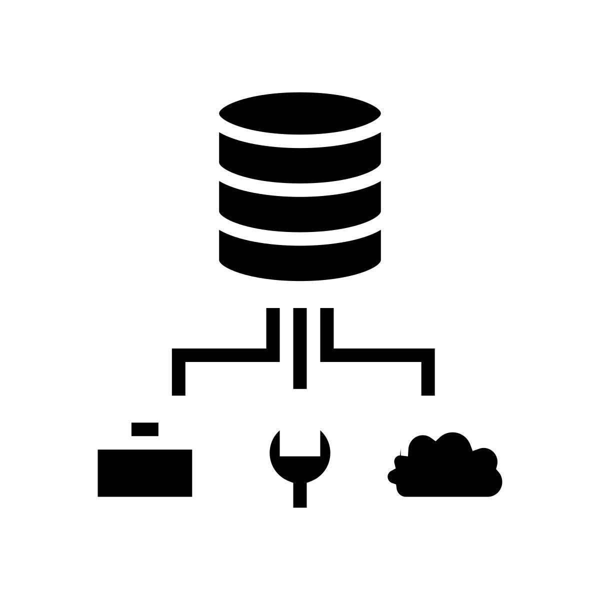 stockage de données dans le cloud icon