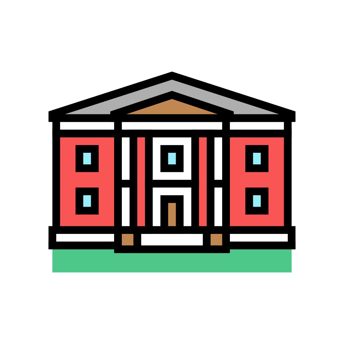 greek revival house icon