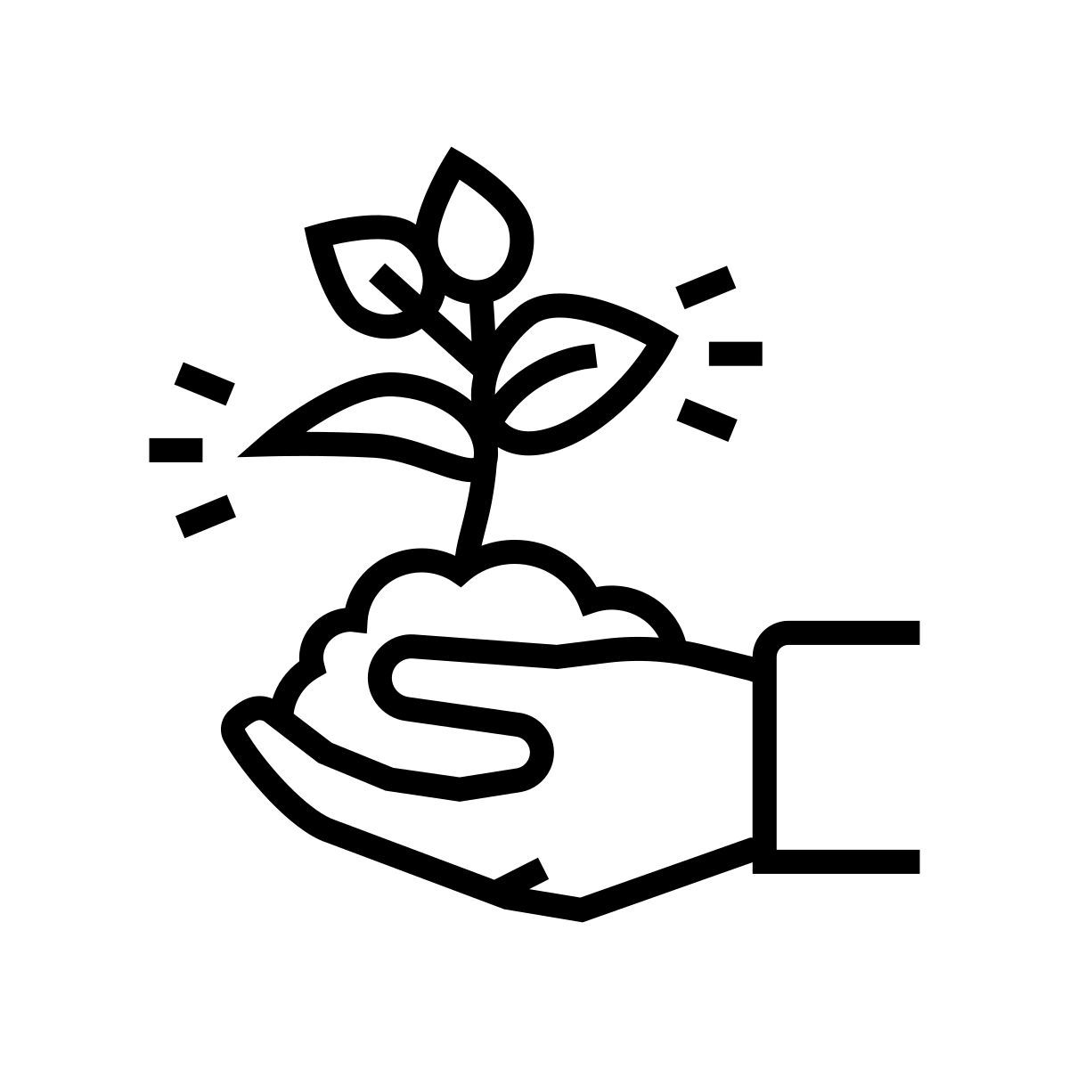 식물을 잡고 있는 손 icon