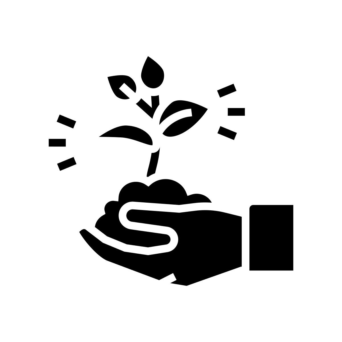 식물을 잡고 있는 손 icon