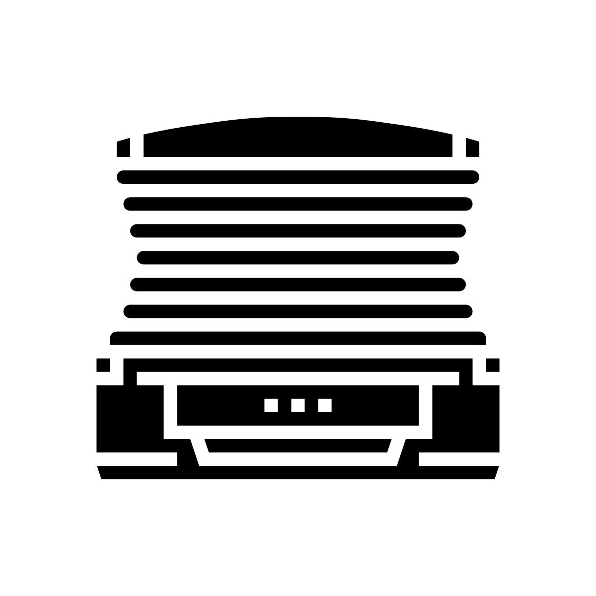 horizontal open solarium cabin icon