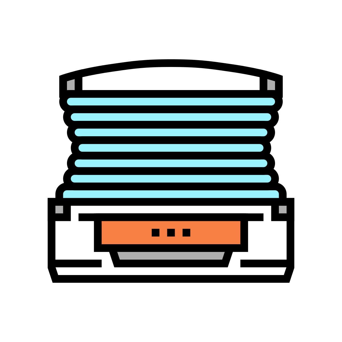 horizontale offene solariumkabine icon