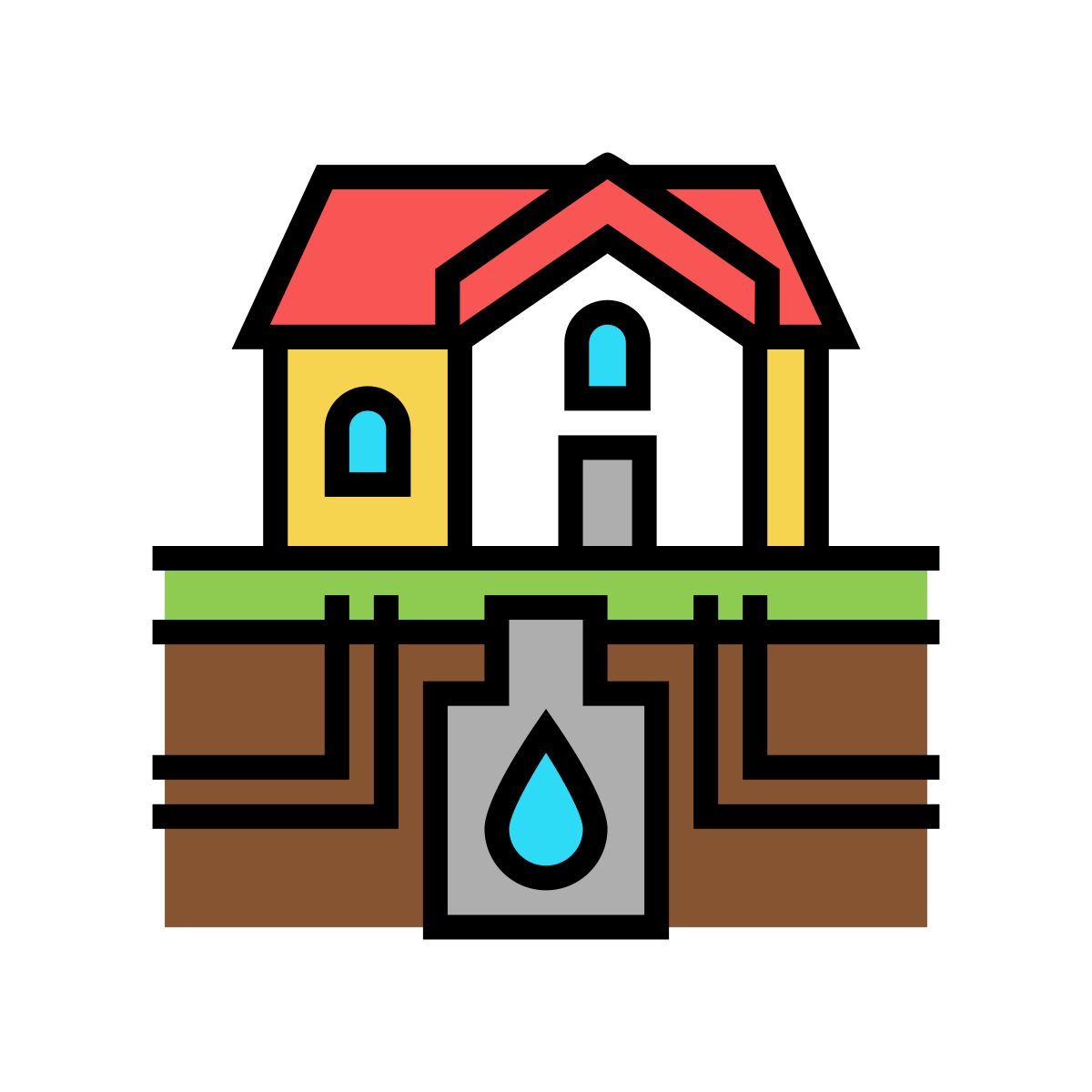 système de drainage de la maison icon