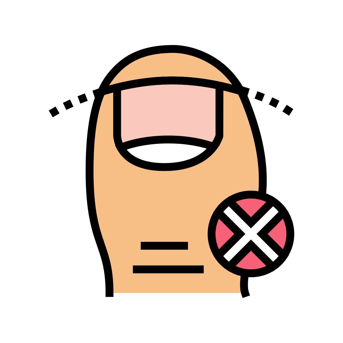 falscher schnitt icon