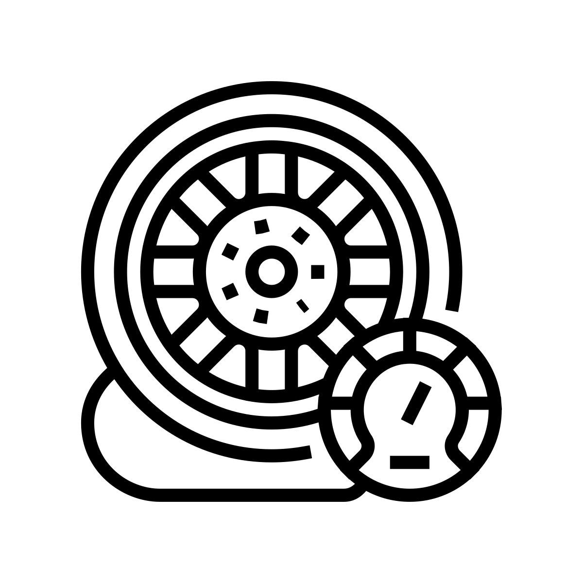 inflado de ruedas de coche icon