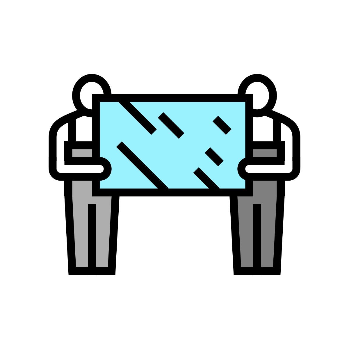 trabajadores sosteniendo espejos icon