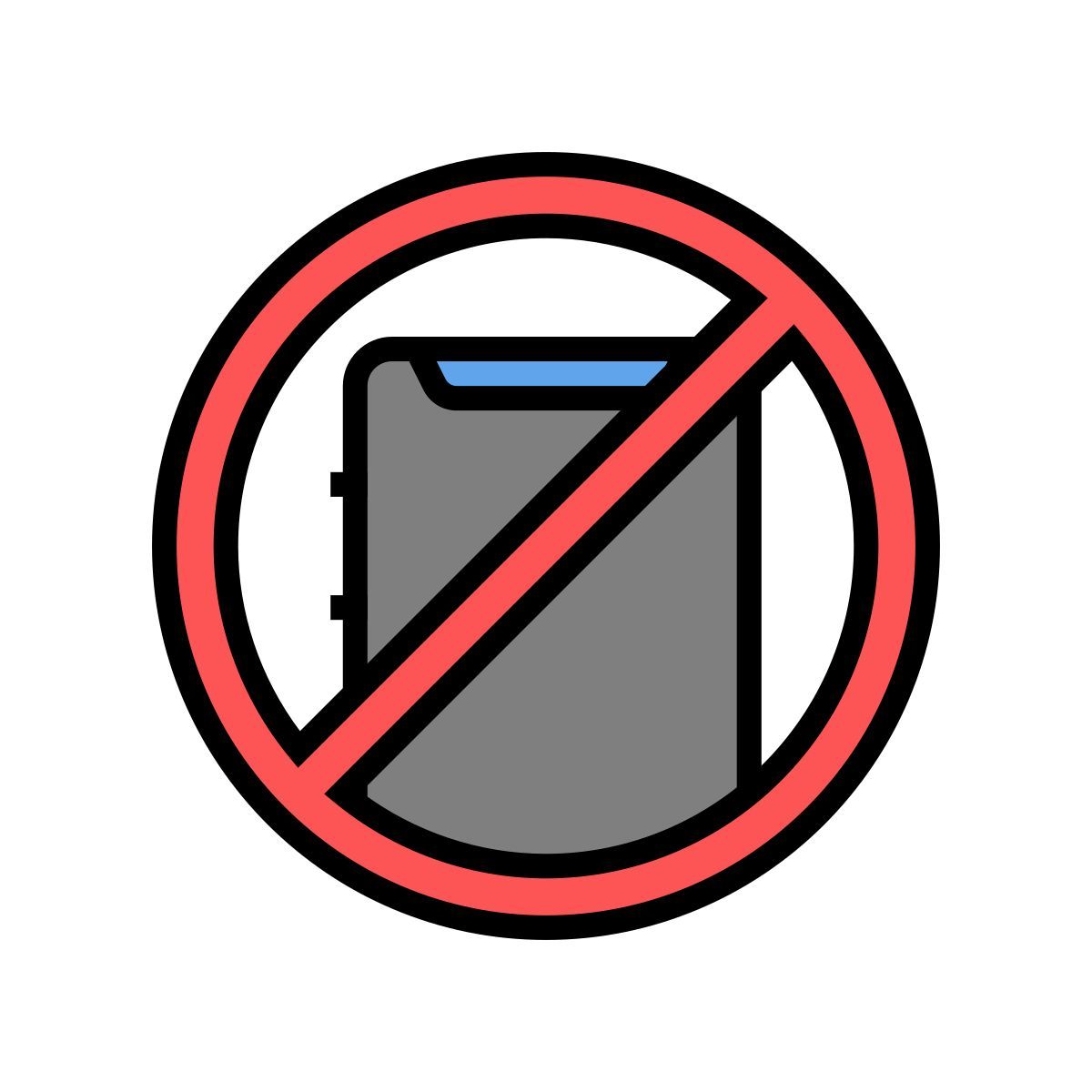 crossed out phone icon