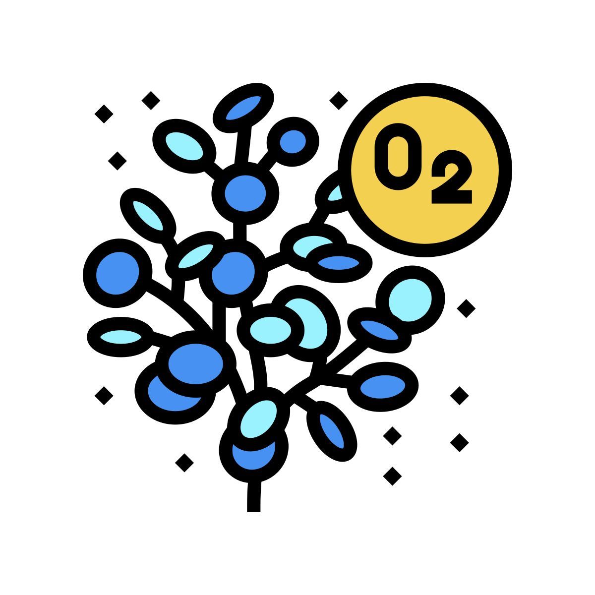 plant releasing oxygen icon