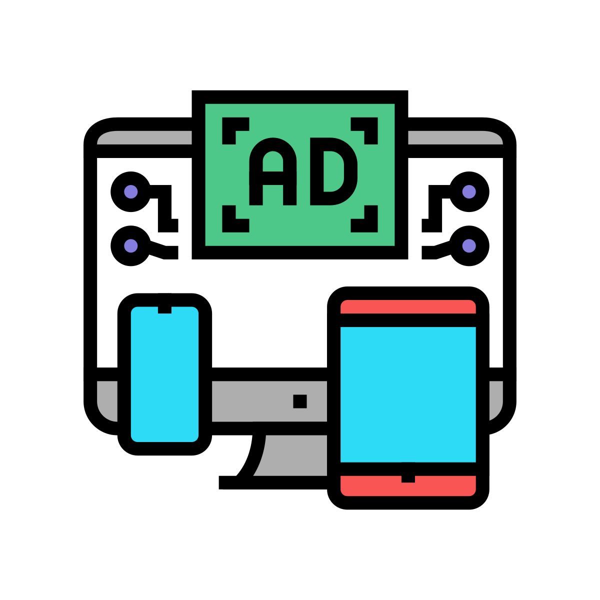 cross channel advertising icon