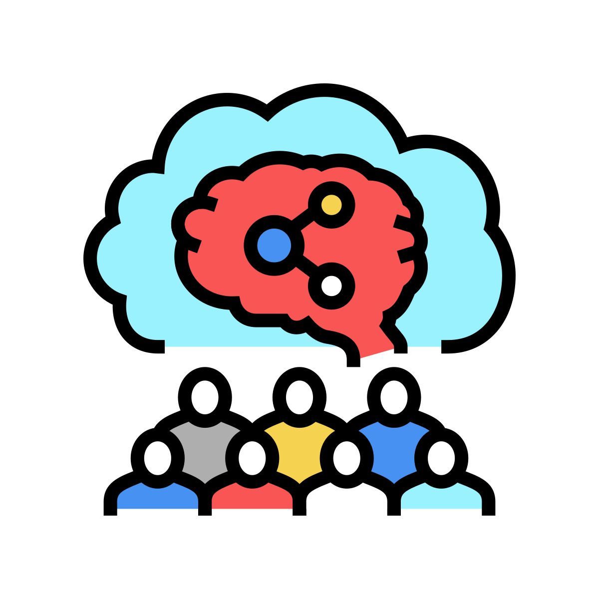 Social intelligence symbol icon for communication skills