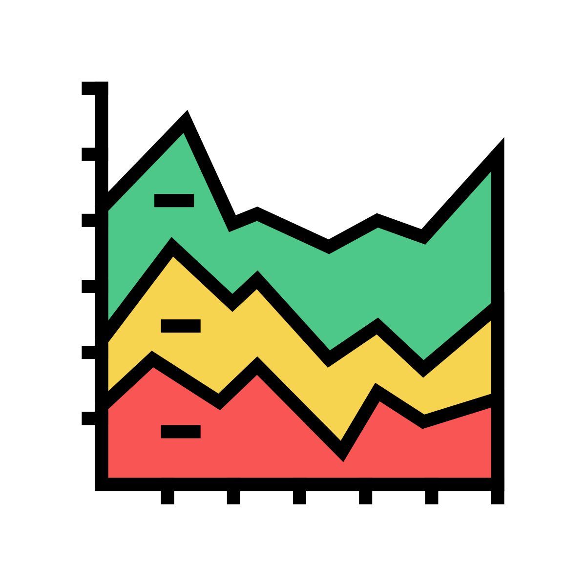 gráfico de áreas apiladas icon