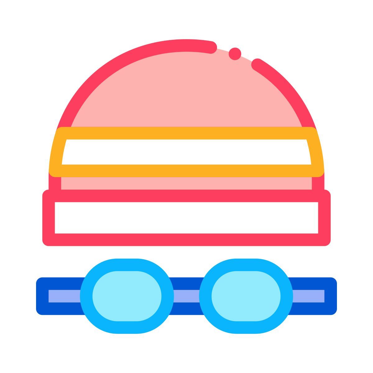 badekappe und schwimmbrille icon
