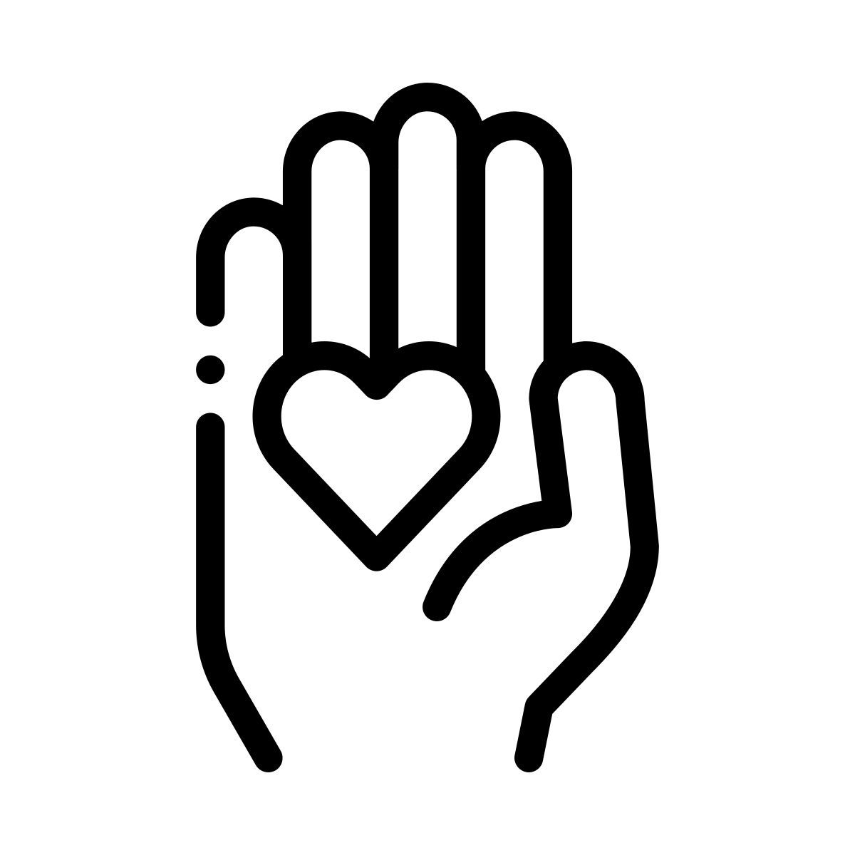 heart on palm icon